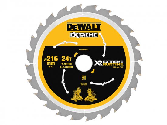 DeWalt XR FlexVolt Circular Saw Blade 216 x 30mm x 24T