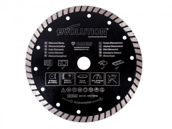 Evolution RAGE Diamond Blade Segmented Rim 185 x 20mm