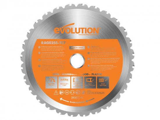 Evolution RAGE Multi-Purpose Circular Saw Blade 255 x 25.4mm x 28T