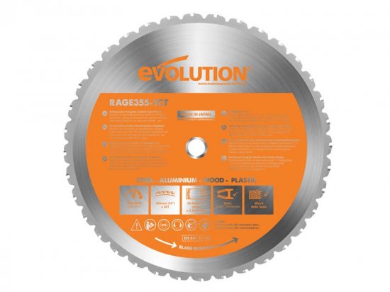 Evolution RAGE Multi-Purpose Circular Saw Blade 355 x 25.4mm x 36T