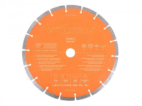 Evolution Premium Diamond Disc Cutter Blade 255 x 22.2mm