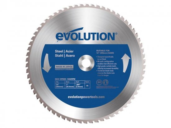 Evolution Mild Steel Cutting Chop Saw Blade 355 x 25.4mm x 66T