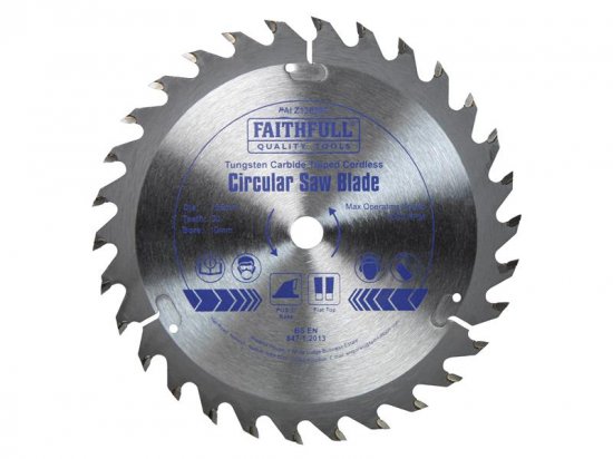 Faithfull TCT Cordless Trimsaw Blade 136 x 10mm x 30T POS