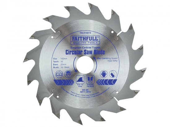 Faithfull TCT Circular Saw Blade 140 x 20mm x 16T POS