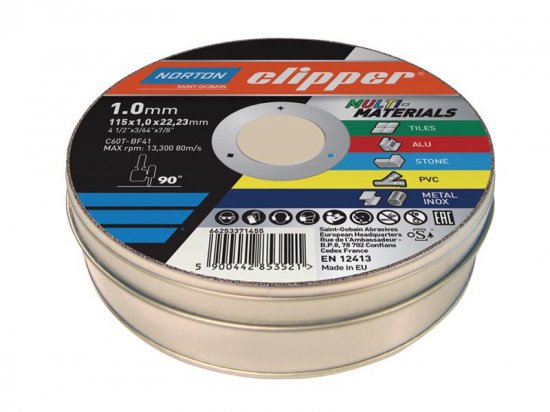 Flexovit Clipper Multi-Materials Cutting Discs 115 x 22.23mm (Pack of 10)