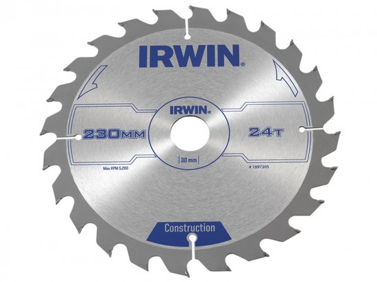 Irwin Construction Circular Saw Blade 230 x 30mm x 24T ATB