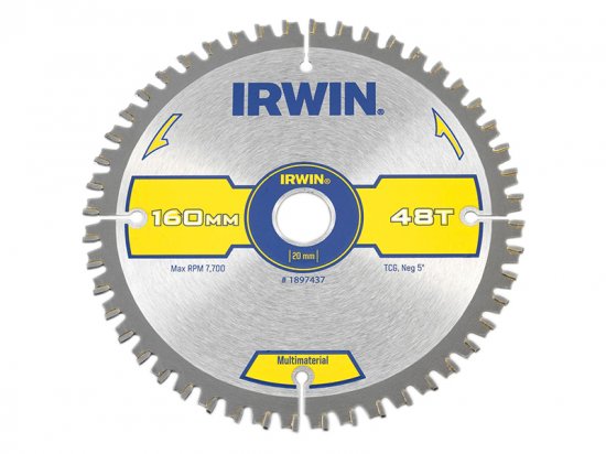 Irwin Multi Material Circular Saw Blade 160 x 20mm x 48T TCG