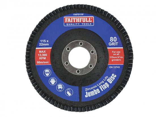 Faithfull Abrasive Jumbo Flap Disc 115mm Fine