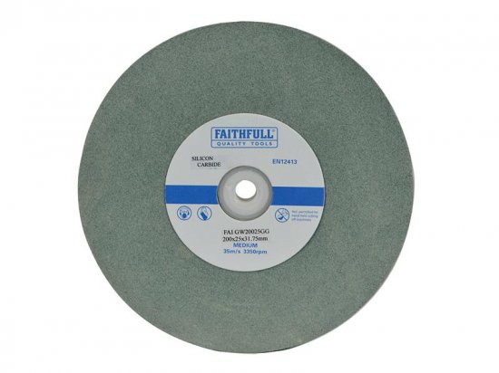 Faithfull General Purpose Grinding Wheel 200 x 25mm Green Grit