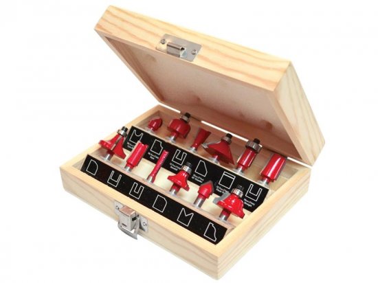 Faithfull 1/4in TCT Router Bit Set 12 Piece