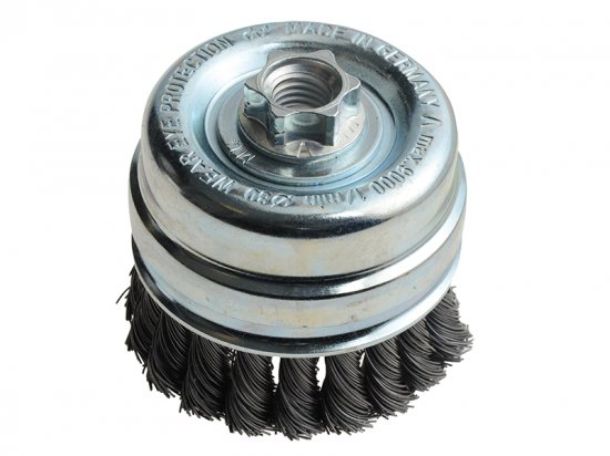 Lessmann Knot Cup Brush 80mm M14x2, 0.50 Steel Wire*