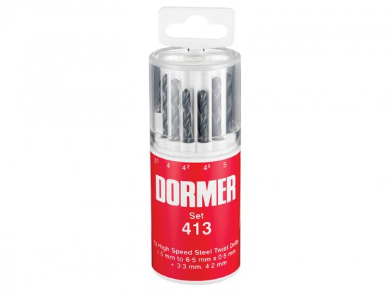 Dormer A191 No.413 Metric HSS Drill Set of 13 1.5-6.5 x 0.5mm