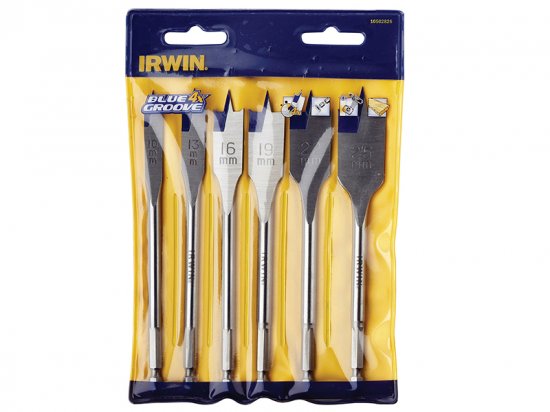 Irwin Blue Groove 4X Flat Bit Set, 6 Piece