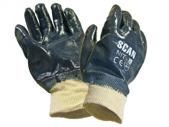 Scan Nitrile Knitwrist Heavy-Duty Gloves