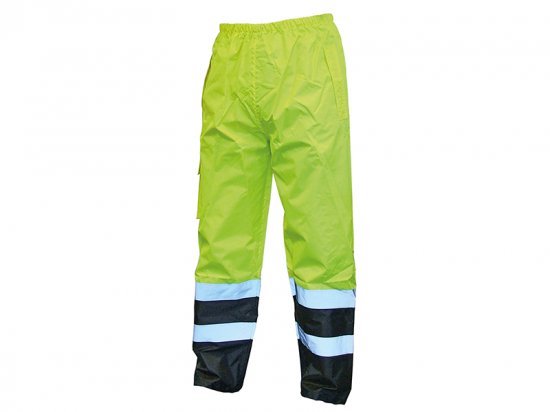 Scan Hi-Vis Yellow/Black Motorway Trousers - M (36in)