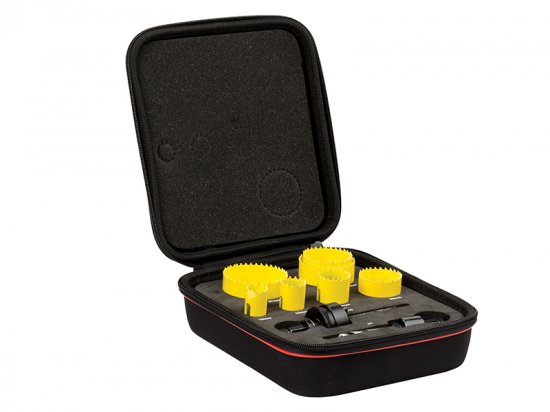 Starrett KFC07021 Fast Cut Bi-Metal Plumber's Holesaw Kit, 9 Piece