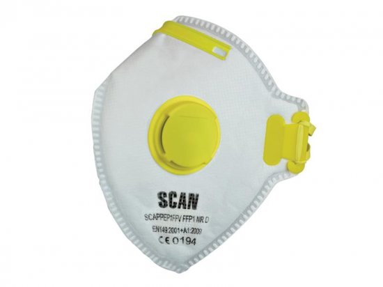 Scan Fold Flat Valved Disposable Mask FFP1 (Pack of 3)