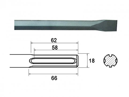 Faithfull SDS Max Chisel 300mm