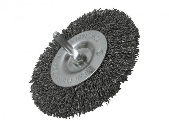 Faithfull Wire Brush 100mm x 6mm Shank 0.30 Wire