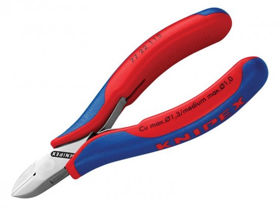 Knipex Electronic Diagonal Cut Pliers - Round Non-Bevelled 115mm