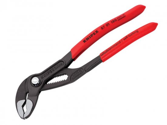 Knipex Cobra Water Pump Pliers PVC Grip 180mm - 36mm Capacity