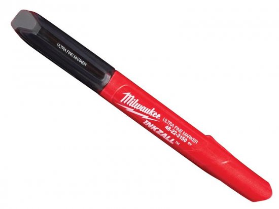 Milwaukee INKZALL Ultra Fine Tip Marker Black (Pack 4)