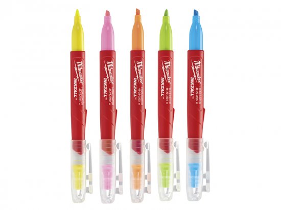 Milwaukee INKZALL Highlighter Assorted Colours (Pack 5)