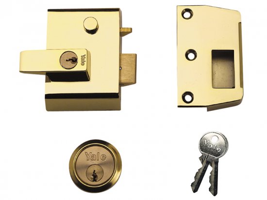 Yale Locks P2 Double Security Nightlatch 40mm Backset Brasslux Finish