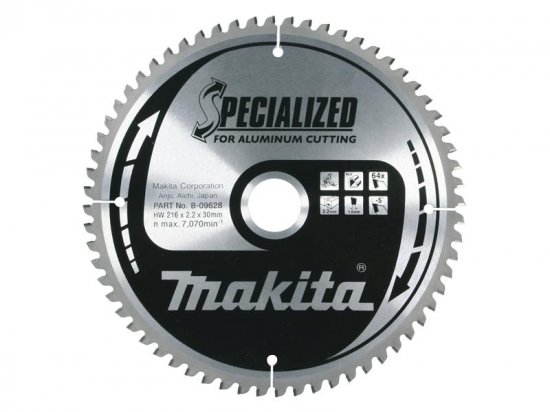 Makita B-09628 Specialized Aluminium Saw Blade 216 x 30mm x 64T