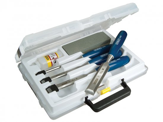 Stanley Tools 5002 Bevel Edge Chisel & Oilstone Set 6 Piece