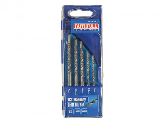 Faithfull Standard Masonry Drill Set 5 Piece 5-7mm