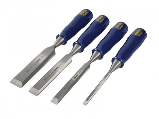 Irwin M444 Bevel Edge Chisel Blue Chip Handle Set 4 Piece