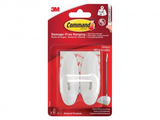 Command Medium Wire Hooks (Pack of 2)