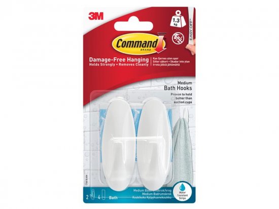 Command Medium Bathroom Hooks (Pack of 2)