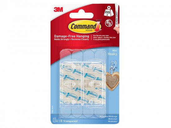 Command Clear Mini Hooks (Pack of 6)