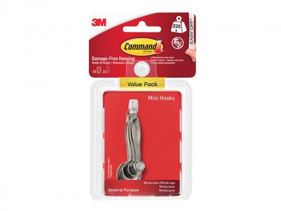 Command White Mini Hooks Value (Pack of (Pack of 18)