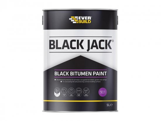 Everbuild Black Jack 901 Black Bitumen Paint 5 litre