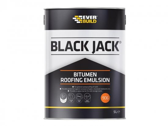 Everbuild Black Jack 906 Bitumen Roofing Emulsion 5 litre