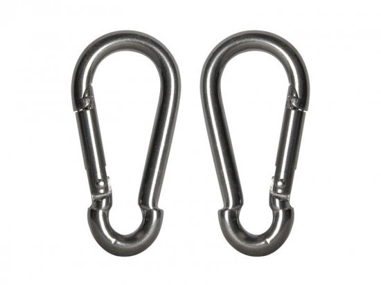 Faithfull Fire Brigade Snap Hook Stainless Steel 6mm (Pack of 2)