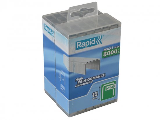 Rapid 140/12 12mm Galvanised Staples (Pack of 5000)