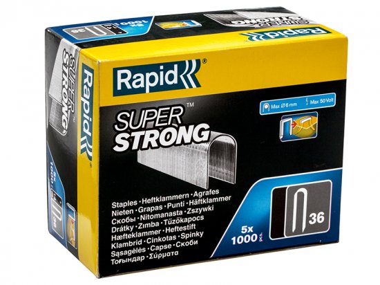 Rapid 36/14 14mm DP x 5m Galvanised Staples (Box of 1000 x 5)