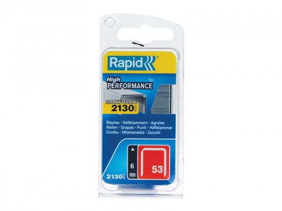 Rapid 53/6B 6mm Galvanised Staples (Pack of 2000)