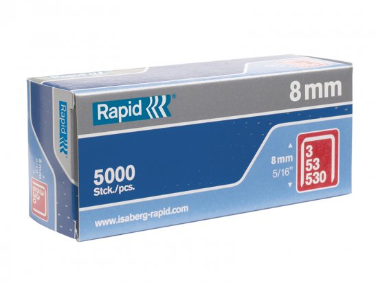 Rapid 53/8B 8mm Galvanised Staples (Box of 5000)