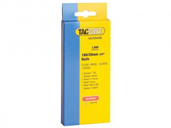 Tacwise 180 18 Gauge 20mm Nails (Pack of 1000)