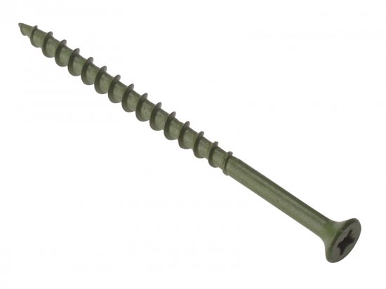 ForgeFix Decking Screw Pozi Compatible ST Green Anti-Corrosion 4.5 x 75mm (Box of 200)