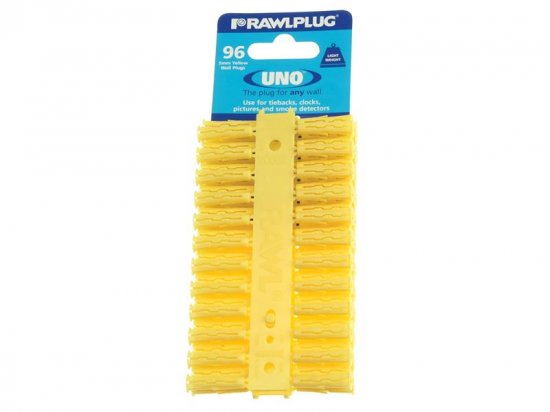 Rawlplug Yellow UNO Plugs 5 x 24mm (Pack of 96)