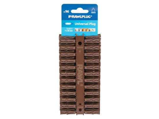 Rawlplug Brown UNO Plugs 7 x 30mm (Pack of 96)