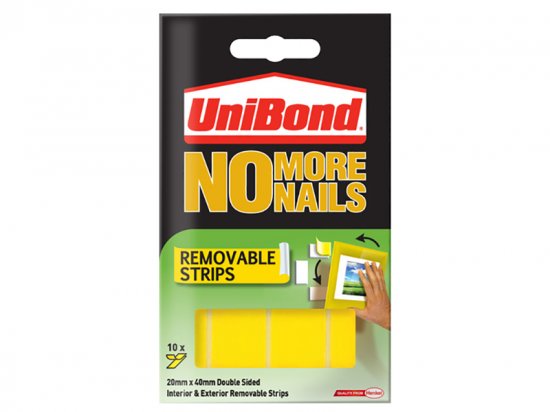 UniBond No More Nails Removable Pads 19mm x 40mm (Pack of 10)