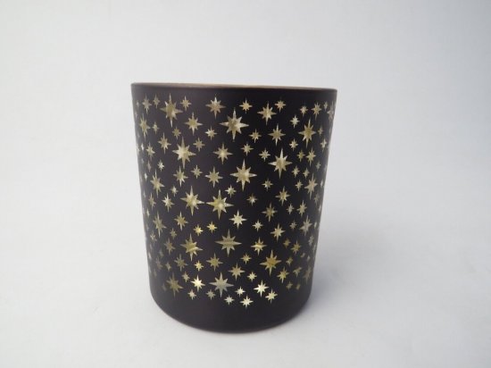 Giftware Trading Black Votive with Stars Design 10 x 12cm
