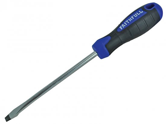 Faithfull Slotted Flared Soft Grip Screwdriver 150mm x 8mm